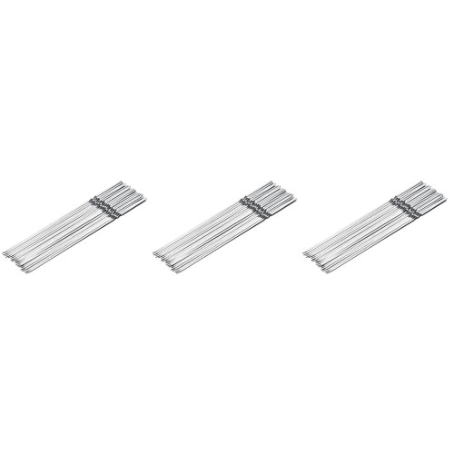 30Pièces Brochettes Grillades Réutilisables Acier Argent 1