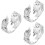 3Pièces Argent Mode Esthétique Pour 4