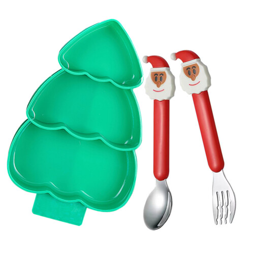 4Pièces Plats Servir Sapin Noël Séparés Multicouleur Bébé 2