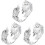 3Pièces Argent Mode Esthétique Pour 2