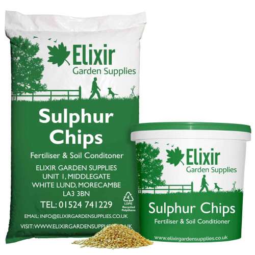 Elixir Gardens Sulphur Chips Pastilles Soil Acidity Fertiliser | Granular Alkali