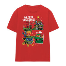 (XL, Red) Teenage Mutant Ninja Turtles Womens/Ladies Green Greetings Christmas T-Shirt