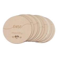 30Pièces Cartes En Bois Beige Pour Bébé Décoration Doublées