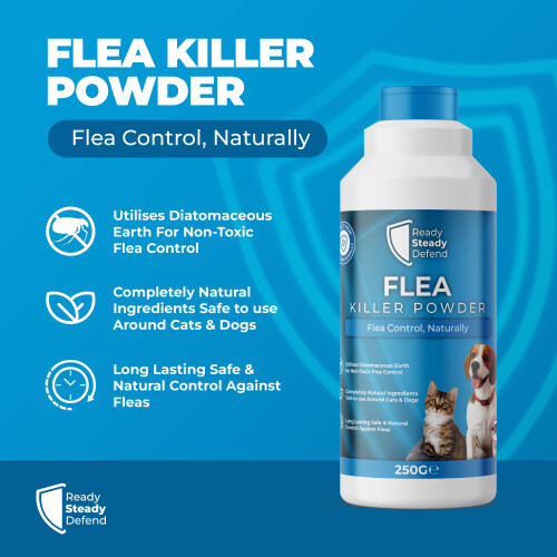 Flea Killer Powder 250g - Comprehensive Diatomaceous Earth Flea and 2