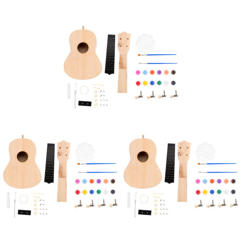 3Ensembles Kit Fabrication Ukulélé Bois Fait Main Accessoires Créatifs 1