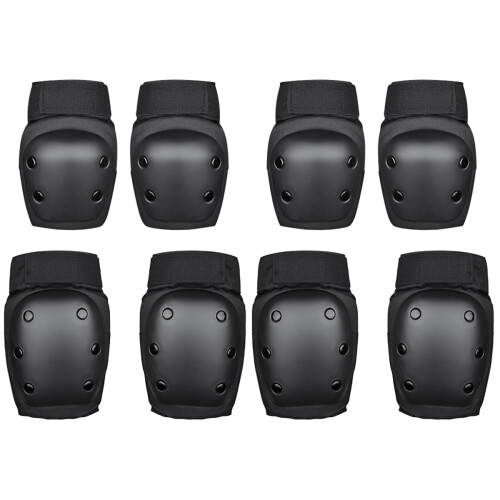 2Ensembles Protections Sport Enfants Noir PVC Ventilation 1