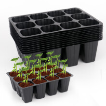 XCDMJ 120 Cells Seedling Plug Trays, 10 PCS Reusable Seed Starter Container, Garden Care Seed Tray Inserts, Seed Tray Cell Inserts with Holes for Nur