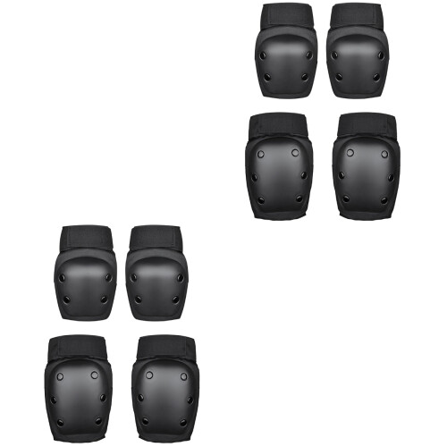 2Ensembles Protections Sport Enfants Noir PVC Ventilation 2