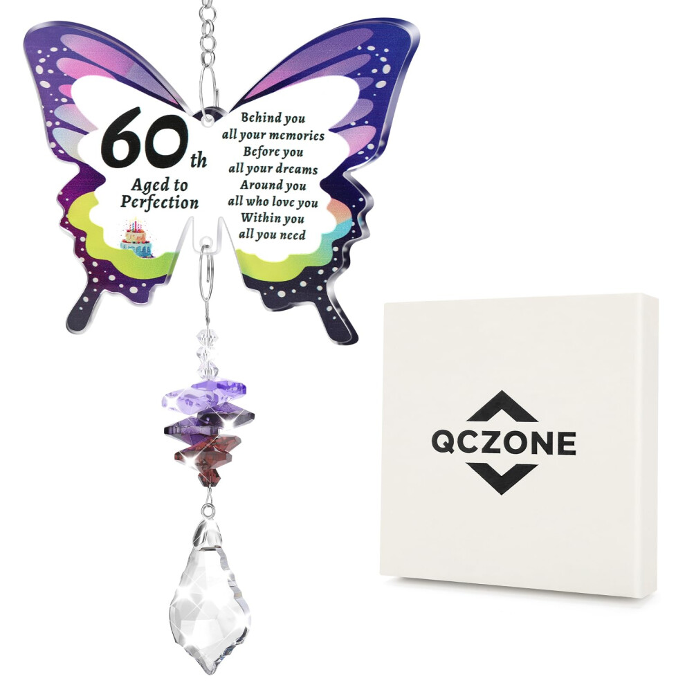 Butterfly-Suncatcher For 60Th Birthday Gifts - Crystal Acrylic Pendant With Engraved Message Unusual 60Th Birthday Gifts For Women Qczone
