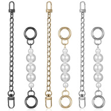 6Pcs Pearl Beaded Bag Chains with Clasp for Women Handbag Purse