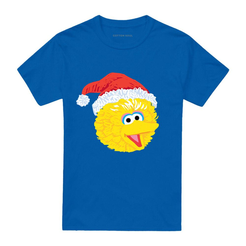 Sesame Street (Xxl, Royal Blue) Unisex Adult Big Bird Scribble Christmas T-Shirt