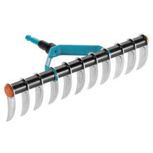 GARDENA 3391-20 Combisystem Aerator Rake: Manual lawn rake with 35 cm working width, garden accessory for removing moss and matted grass from the law
