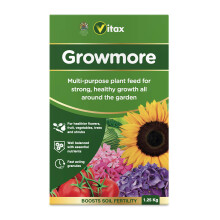 Vitax Growmore, General Purpose Fertiliser, Suitable For Fruit, Veg, Flowers And Lawn, Promotes Heavy Crops, Boosts Growth All Around The Garden- 1.2