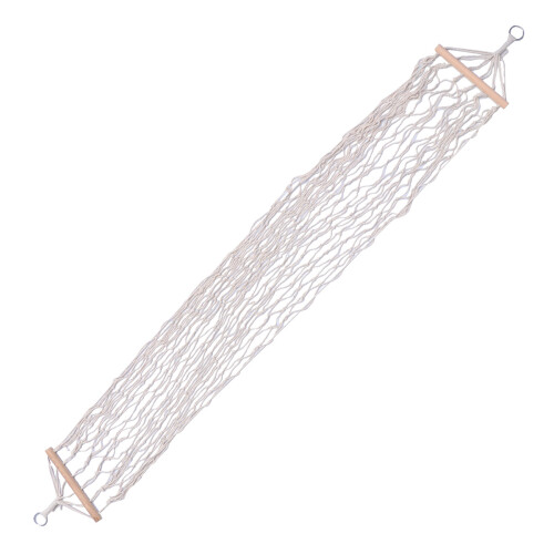 2Pièces Chaise Suspendue Beige Coton Avec Bâtons En Bois 1