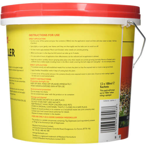 Deadfast PTO0010P Concentrated Weed Killer Sachets, 12 x 100 ml,Black 2