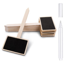 20PCS Wooden Plant Labels T-Type Chalkboard Garden Plants Marker, Garden Plant Tags with Marking Pen for Outdoor Indoor Plants Potted Seed Herbs Flow
