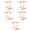 5Pièces Porte-Pâtes En Bois Orange Réutilisable Séchage À 9