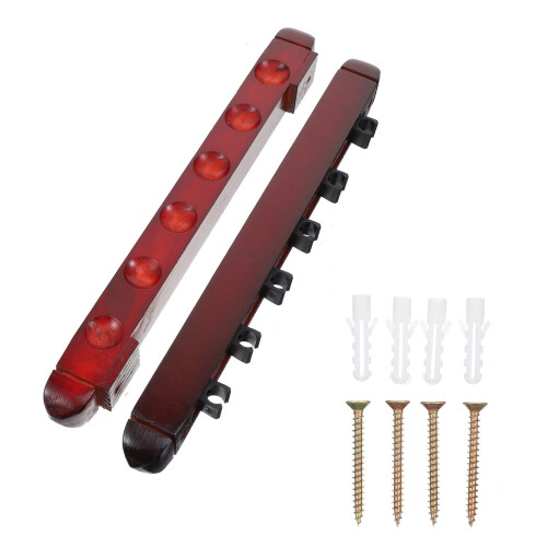 1Ensemble Présentoir Mural Bois Premium 6 Trous Pour Queues De Billard