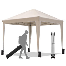 BONTEC Gazebo, 3 x 3 m, waterproof, stable, winterproof, pop-up click system, UV protection 50+, folding gazebo, garden tent, party tent, metal brace