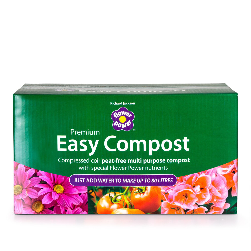 Richard Jackson Flower Power Premium Easy Compost Blocks, 8 Pack Of 10L Blocks, Makes Up To 80L, Enriched With Long Lasting Fertiliser 87757811