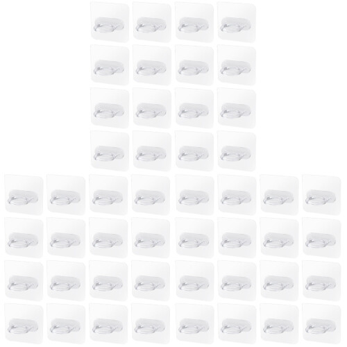 48Pcs Clear Adhesive Wall Hooks Multipurpose Bathroom and Kitchen Rack 1