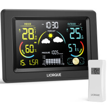LIORQUE Weather Stations with Outdoor Sensor Wireless Weather Stations for Home, Indoor Outdoor Thermometer Hygrometer Wireless Temperature Humidity
