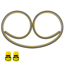 Short Hose Pipe, 1/2” Garden Hose Connectors Set, No Kink Reinforced Thicken Synthetic Rubber Garden Hose Pipes for Tap to Hose Reel (Hose Pipe 4m)
