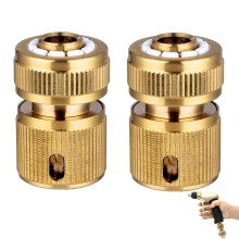 Metal Brass Hose Connector for Garden: Quick Hose Pipe Connectors and Fittings for 1/2-inch(13mm) - Tap Splitter for Lawns, Yards, Boats - Ideal DIYe