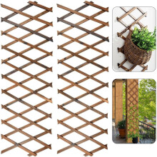 LATERN 2Pcs Expandable Plant Trellis, 180CM x 30CM Wooden Lattice Panel Thicken Garden Fence Trellis Vertical Climbing Plant Rack Wall Decor Hanging
