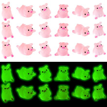 BMYUK 30PCS Tiny Pigs micro-landscape ornament Resin glow-in-the-dark pig Decorative Animal Figurines Cute Miniature Toy Little fo