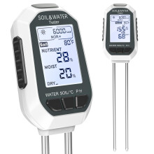 YAMRON Soil Moisture Meter, 7-in-1 Digital Plant Water&Soil with EC/TDS/Fertility/PH/TEMP/MOIS/Sunlight Intensity Backlight LCD Display Soil Test Met