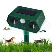 Solar cat Deterrent Animal Repeller - cat Repellent, Marten & Bird Deterrent with PIR Sensor (120 Detection Angle, 12m Range) - Waterproof, Solar-Po