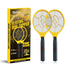 BELREZ Electric Fly Zapper 2 Pack - Electronic Bug Zapper with Protective net Layer - Pest Control Mosquito Catcher Racket - Electric Fly Swatter - H