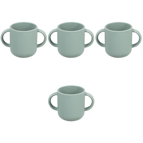 4Pcs Silicone Training Cup Light Green Double Handle Toddler Water Cup 2