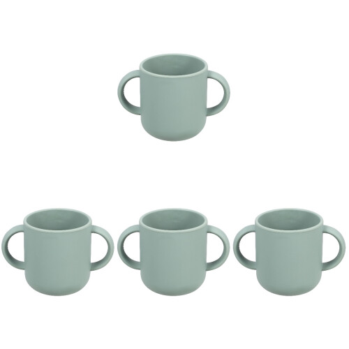 4Pcs Silicone Training Cup Light Green Double Handle Toddler Water Cup 1