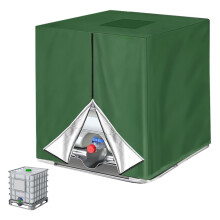 HOTUT IBC Tank Cover, Heavy Duty 420D Oxford Fabric Water Tank Cover with Zipper, Waterproof Dust-Proof Outdoor 1000L IBC Container Covers, Anti-snow