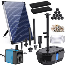 Biling 12W Solar Pond Filter Kit for Garden Ponds 605 l/h Biological Solar Powered Pond Filter with Pump Filtration System for Fish Tank Waterfalls W