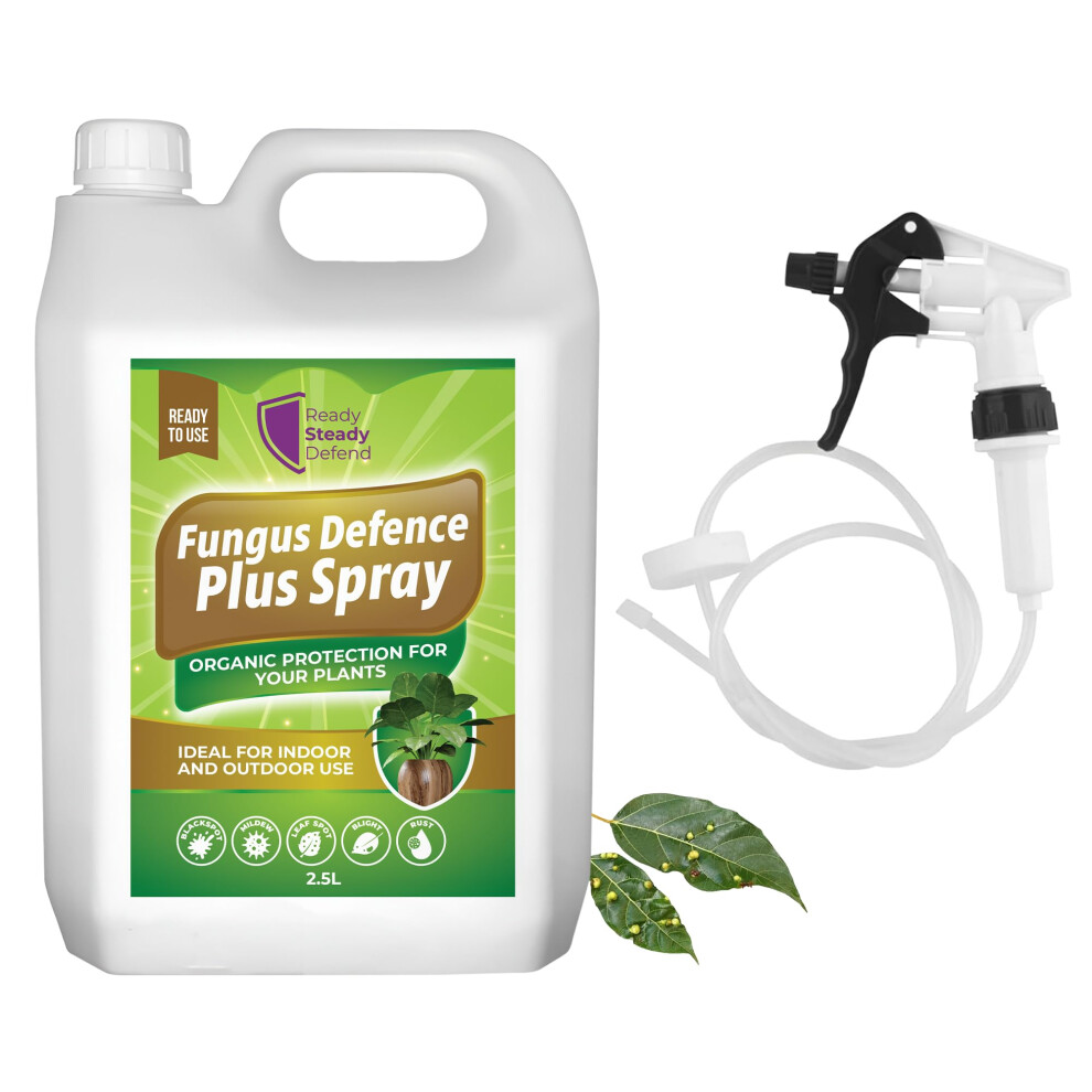 Ready Steady Defend Fungus Defence Plus Spray 2.5L | Extra Large Plant Protection | Controls Blackspot, Mildew, Leaf Spot, Blight, Rust | Ideal For Large Gardens & Green
