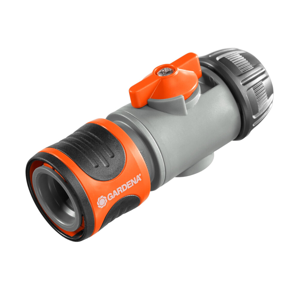 Gardena Hose Connector With Control Valve: Connection Piece To Change Accessories, Especially With High Water Pressure, Control And Block Water Flow,