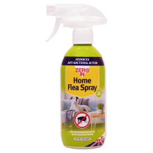 Zero In Antibacterial Home Flea Spray - 500 ml. Off-Pet Treatment Controls Fleas and Larvae in the Home and Kills Germs. Prevents Reinfestations. Rea