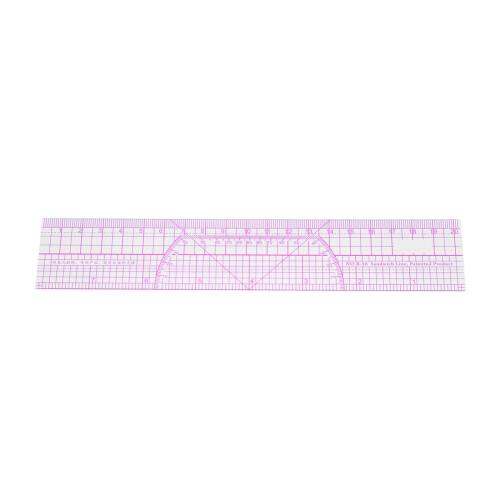 3Pcs Assorted Color Drafting Rulers Plastic Multifunction Measurement