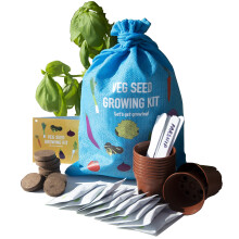 Scott&Co. Vegetable Seed Grow Your Own Kit, 10 Different Veg Seed Varieties, Carrots, Cabbage, Broccoli. Growing Guide, Seeds, Pots, Labels and Compo