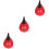 3Pcs Red Pear Shape Boxing Bag PU Durable Workout Training Bag 4