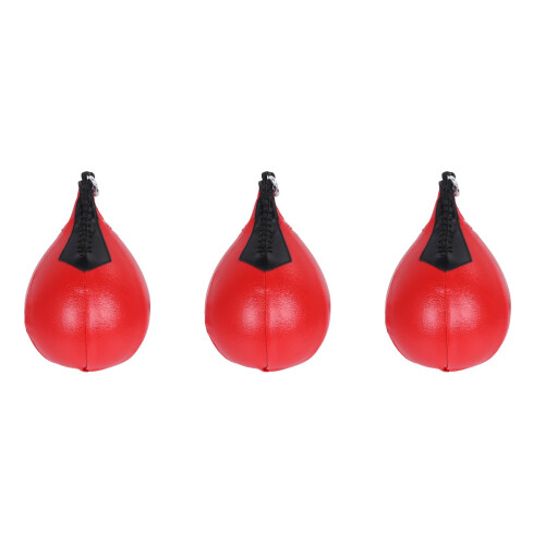 3Pcs Red Pear Shape Boxing Bag PU Durable Workout Training Bag 2
