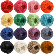ZEAYEA 16 Rolls Colored Jute Twine, 1312 Feet / 400 M 16 Colors Jute String, 2mm 3 Ply Craft String for Artworks, DIY Crafts, Floristry, Gardening, D