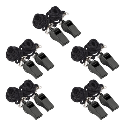 20Pcs Durable Plastic Training Whistles with Neck Lanyard for Coaches 1