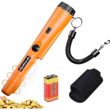 GLOBAL TECH Metal Detector Pinpointer, Professional IP66 Waterproof Handheld Pin Pointer Wand, Search Treasure Pinpointing Finder Probe with 9V Batte