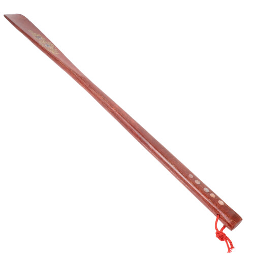 5Pcs Solid Wood Shoe Horns for Seniors Convenient Brown Boot Helper 1
