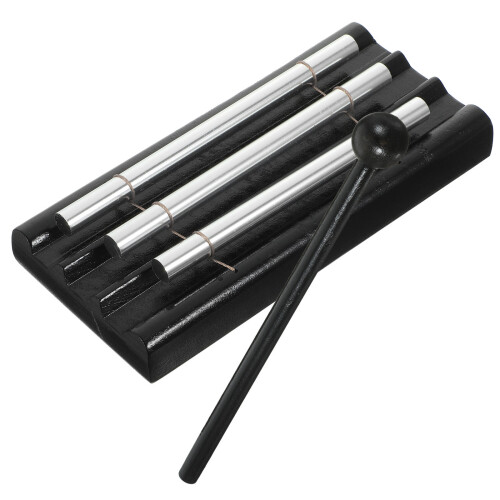 5St Zwarte Metalen Percussie Chimes Met Mallet,