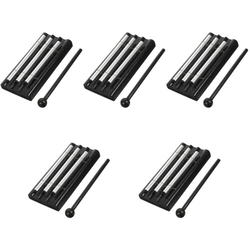 5St Zwarte Metalen Percussie Chimes Met Mallet, 2